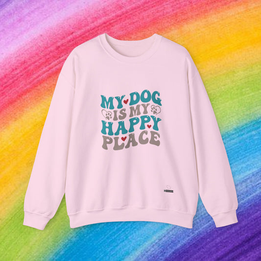 My Dog is my Happy Place Unisex Heavy Blend™ Crewneck Sweatshirt