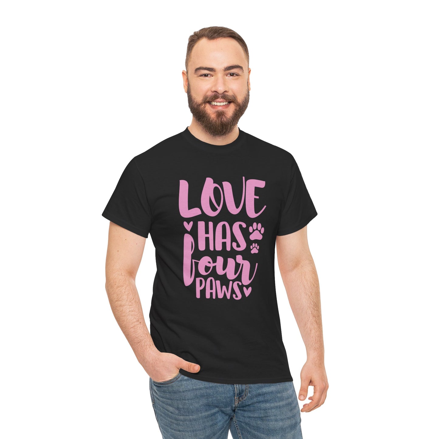 Love has 4 Paws Cute Doglover Shirt Cozy Comfort Colors Unisex Heavy Cotton T-Shirt