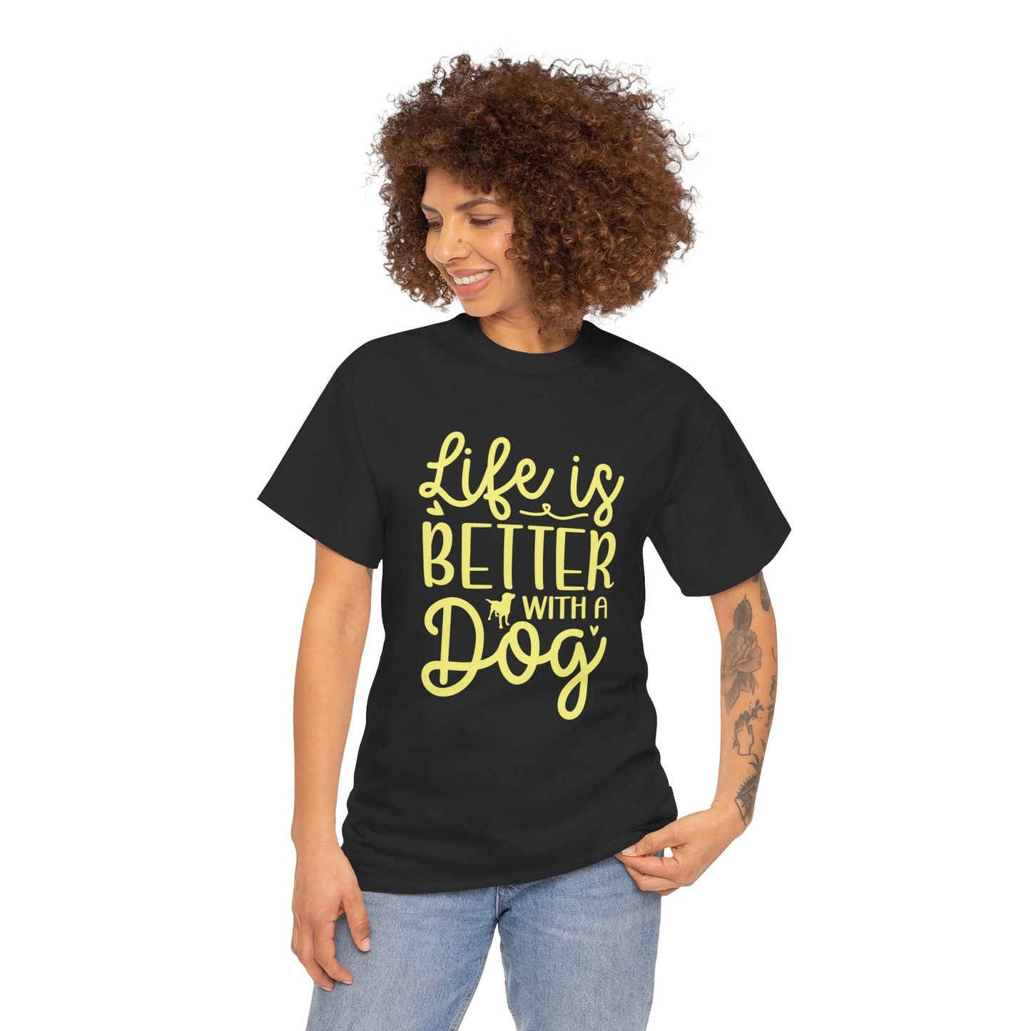 Life is better with a Dog Cute Doglover Shirt Cozy Comfort Colors Unisex Heavy Cotton T-Shirt