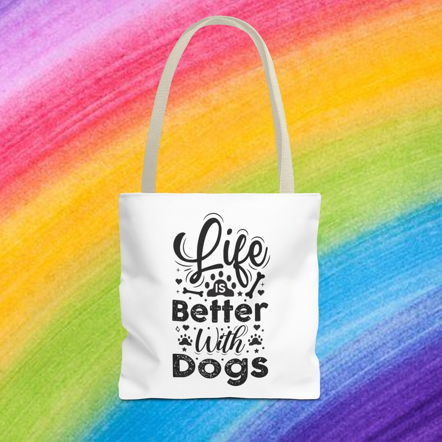 Life is better with dogs Tote Bag