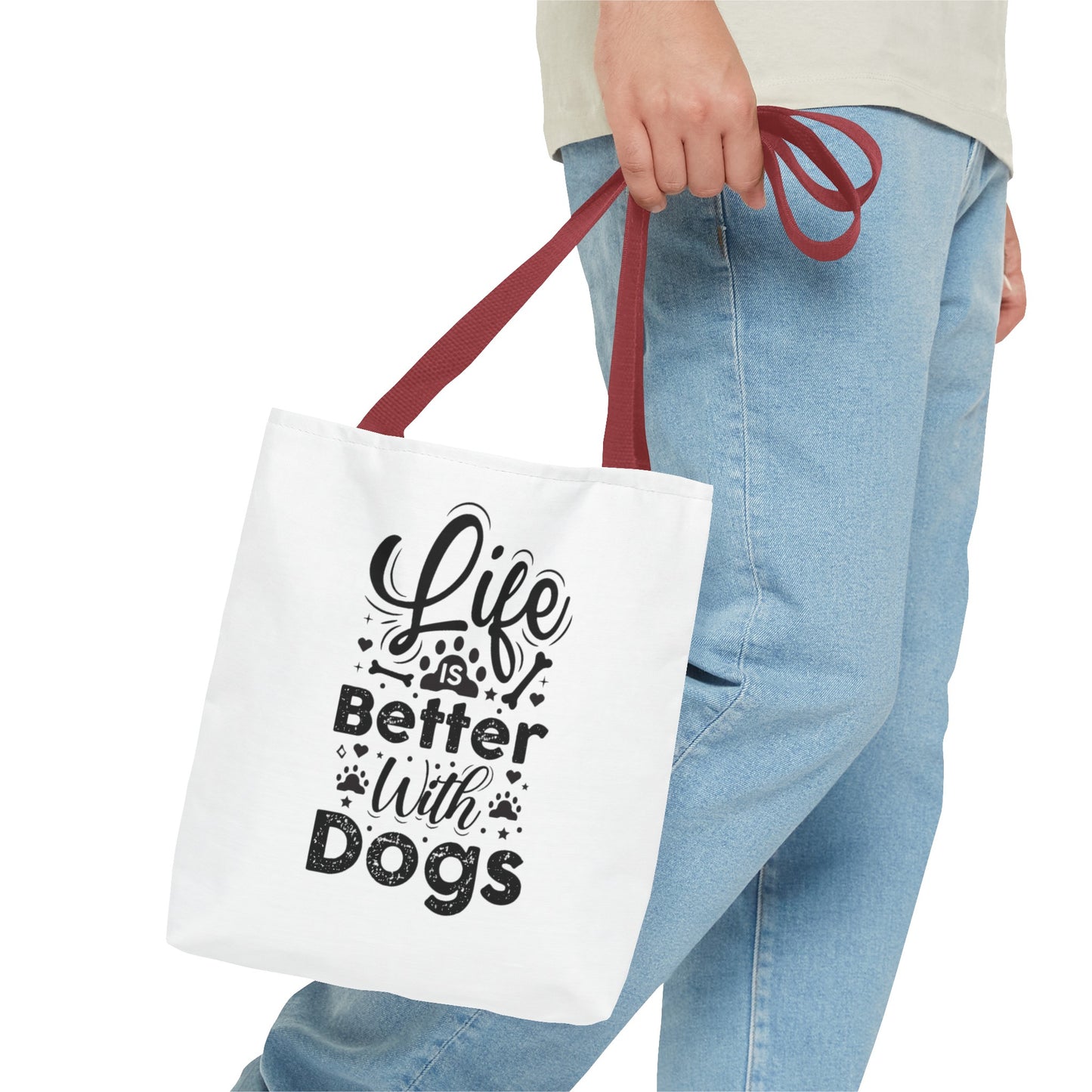 Life is better with dogs Tote Bag