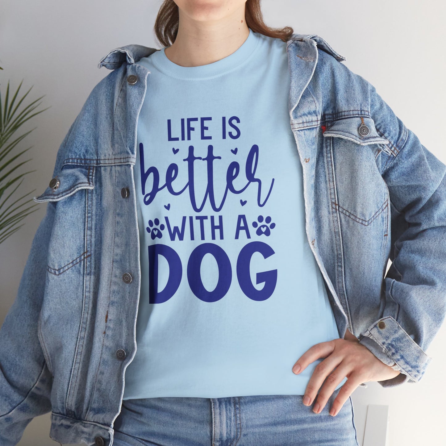 Life is better with a Dog Cute Doglover Shirt Cozy Comfort Colors Unisex Heavy Cotton T-Shirt