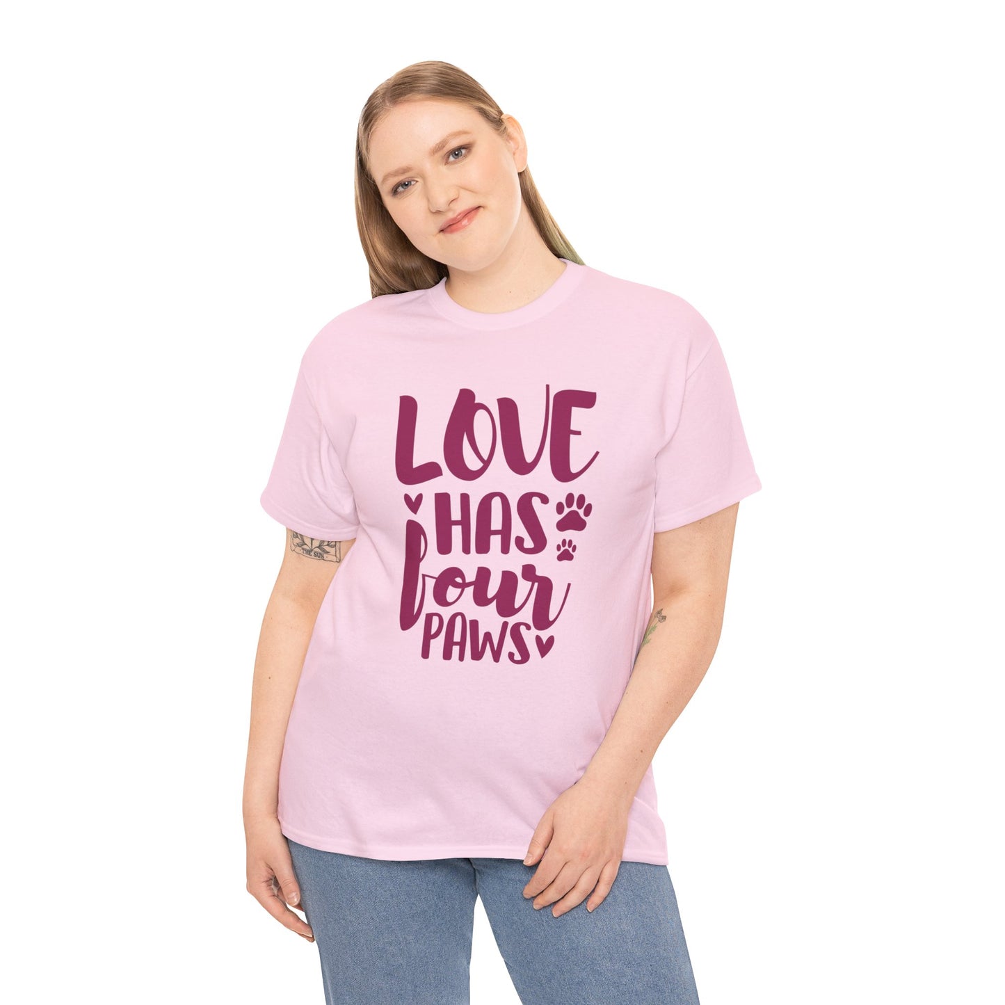 Love has 4 Paws Cute Doglover Shirt Cozy Comfort Colors Unisex Heavy Cotton T-Shirt