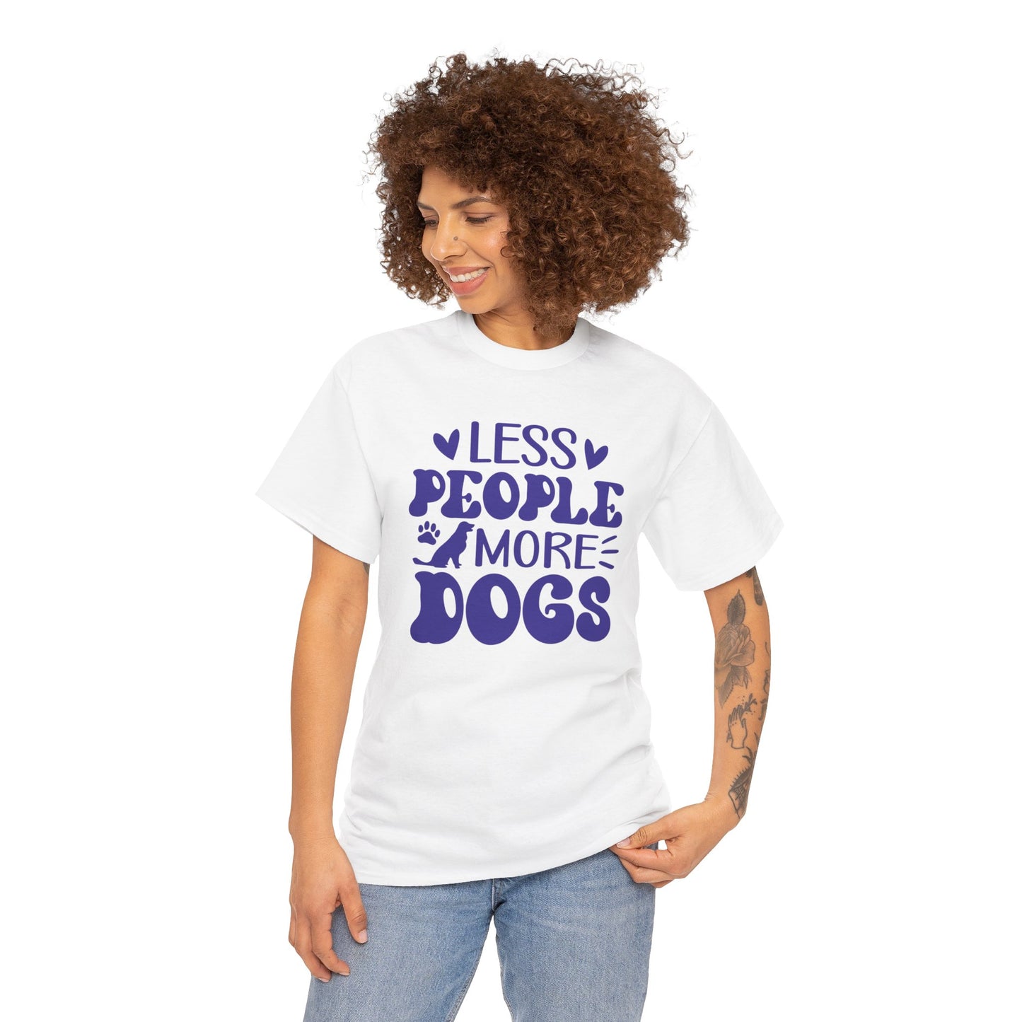 Les People more Dogs Cute Doglover Shirt Cozy Comfort Colors Unisex Heavy Cotton T-Shirt