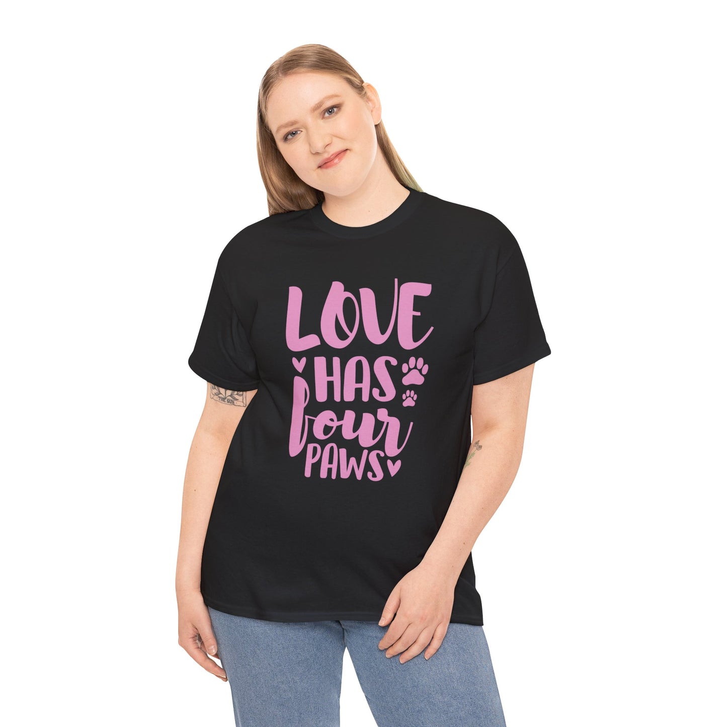 Love has 4 Paws Cute Doglover Shirt Cozy Comfort Colors Unisex Heavy Cotton T-Shirt