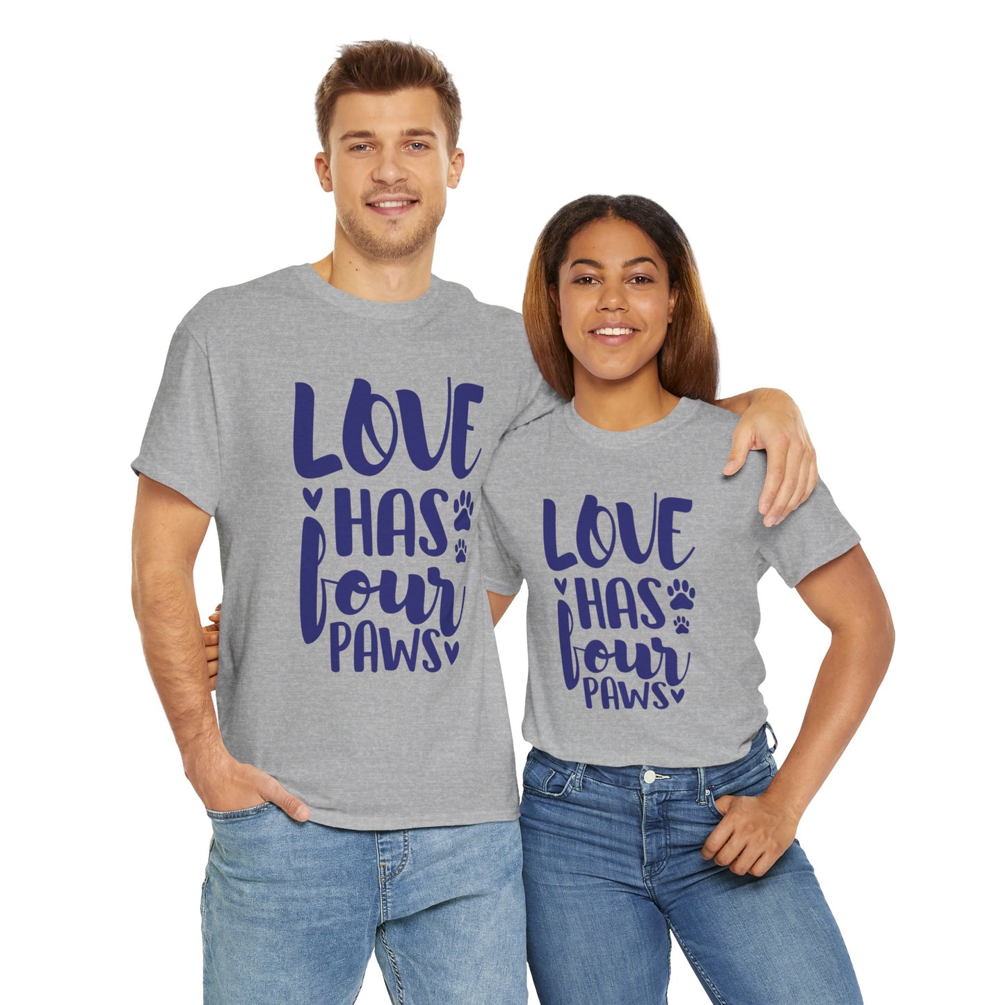 Love has 4 Paws Cute Doglover Shirt Cozy Comfort Colors Unisex Heavy Cotton T-Shirt