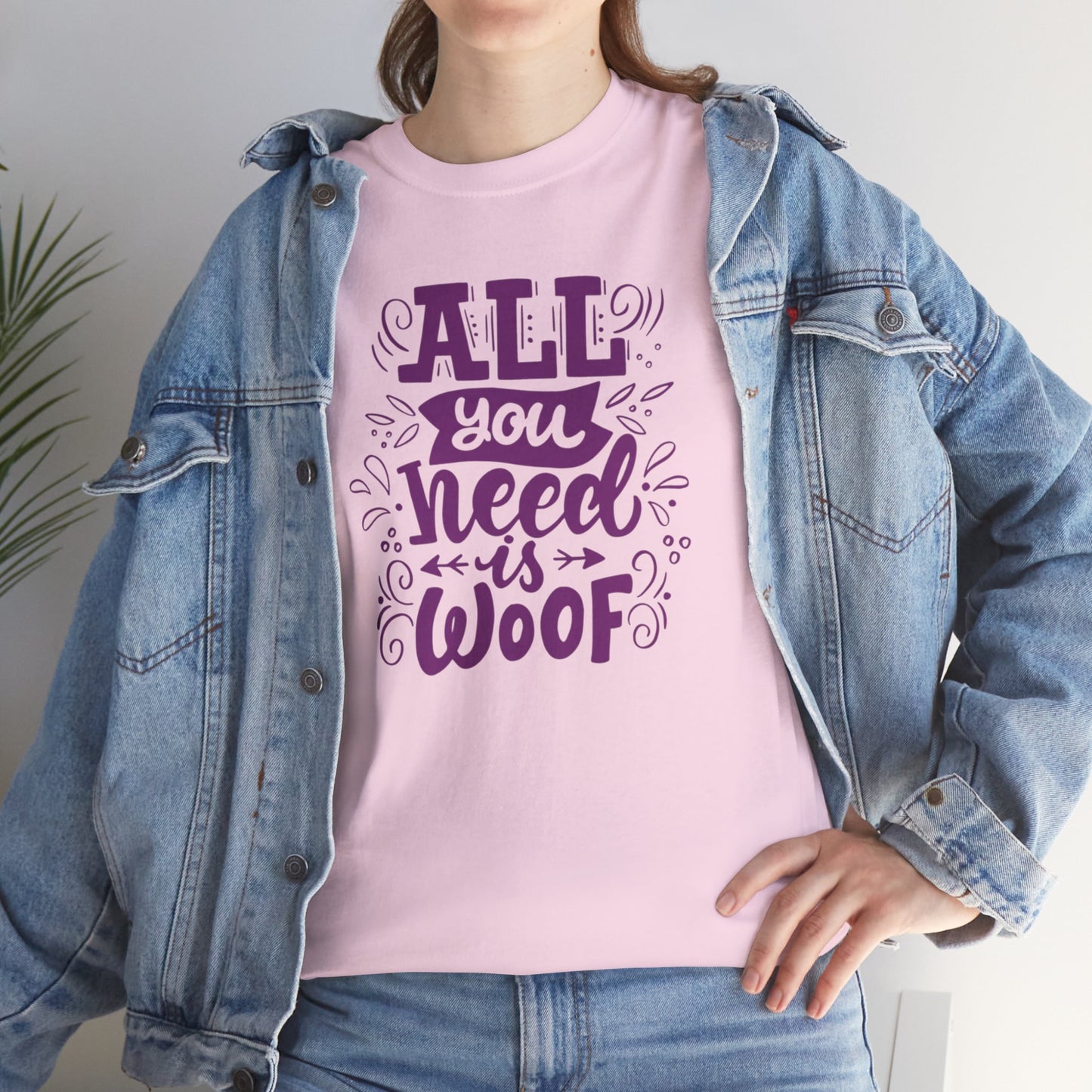 All you need is Woof Cute Doglover Shirt Cozy Comfort Colors Unisex Heavy Cotton T-Shirt