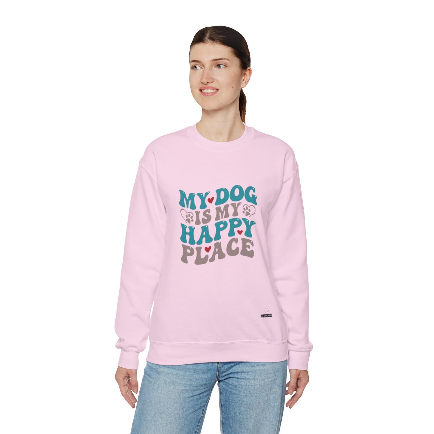 My Dog is my Happy Place Unisex Heavy Blend™ Crewneck Sweatshirt