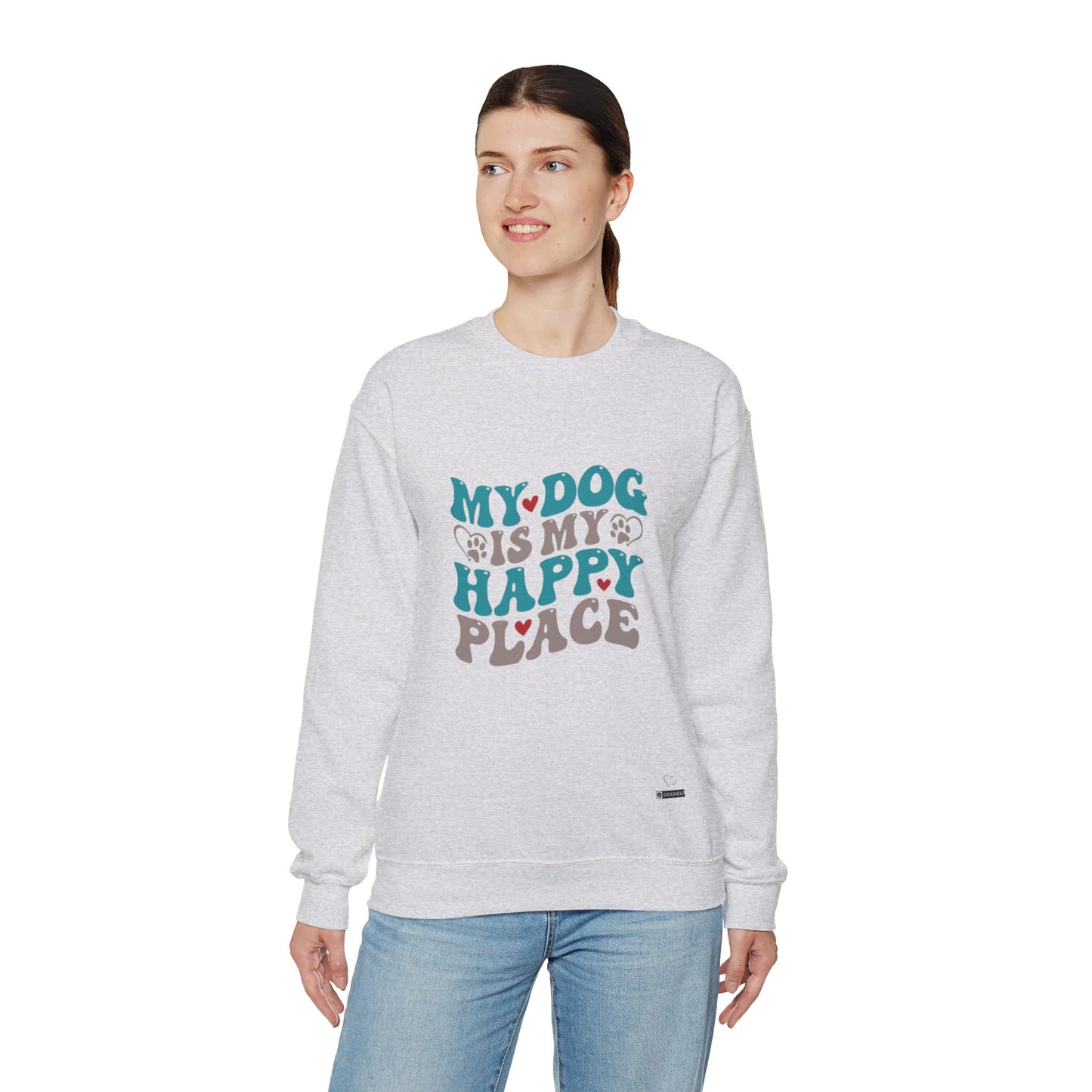 My Dog is my Happy Place Unisex Heavy Blend™ Crewneck Sweatshirt