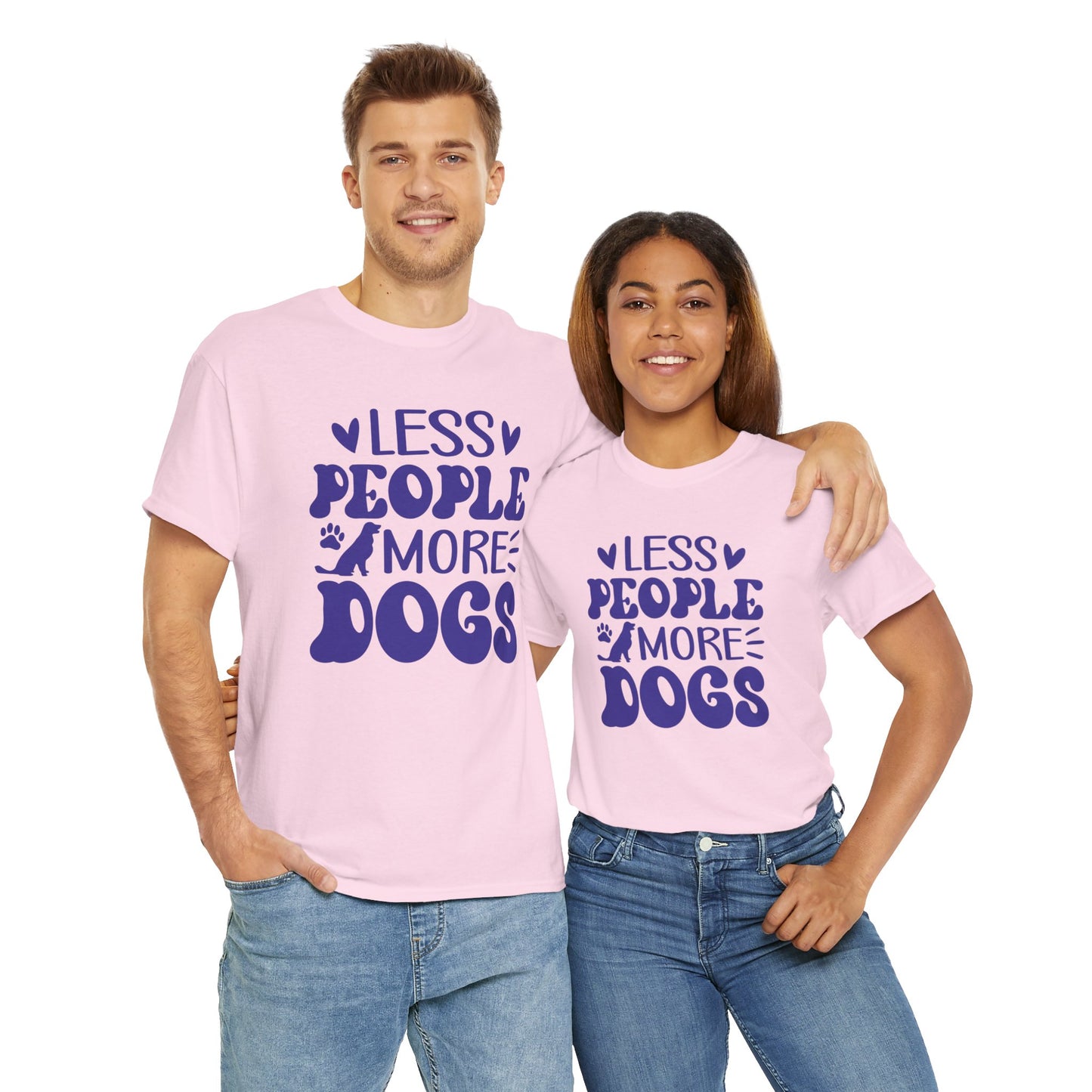 Les People more Dogs Cute Doglover Shirt Cozy Comfort Colors Unisex Heavy Cotton T-Shirt