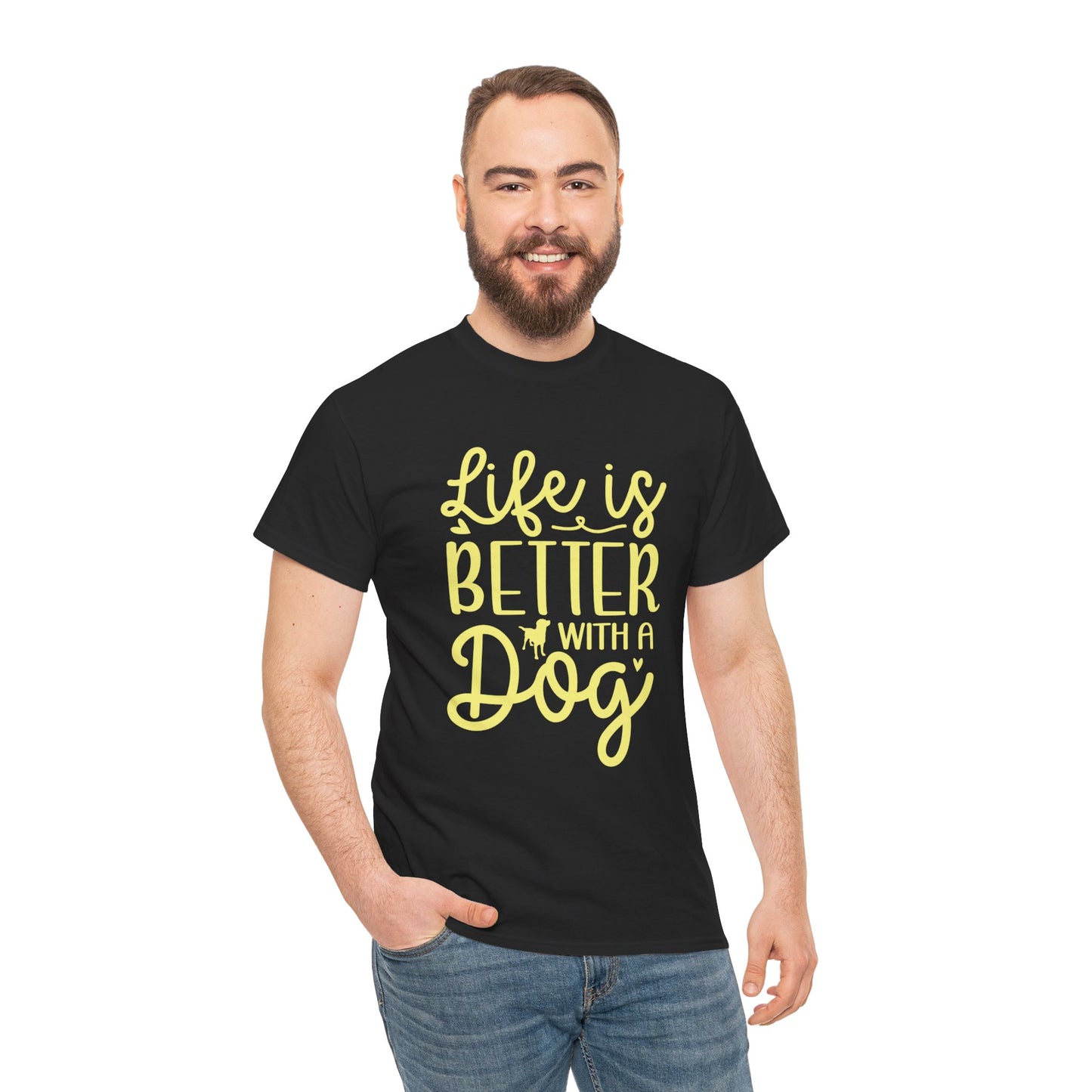 Life is better with a Dog Cute Doglover Shirt Cozy Comfort Colors Unisex Heavy Cotton T-Shirt