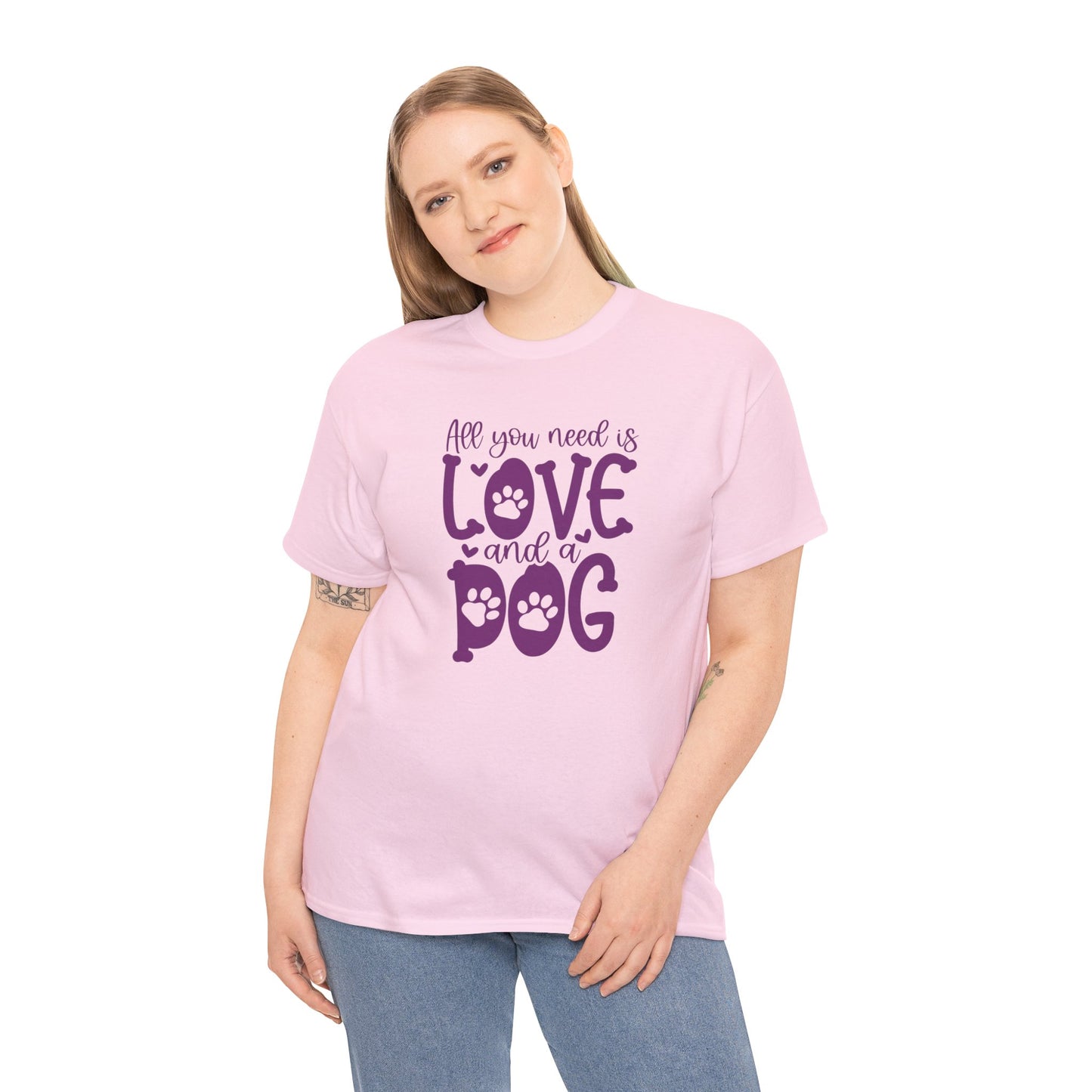 All you need is Love and a Dog Cute Doglover Shirt Unisex Heavy Cotton T-Shirt