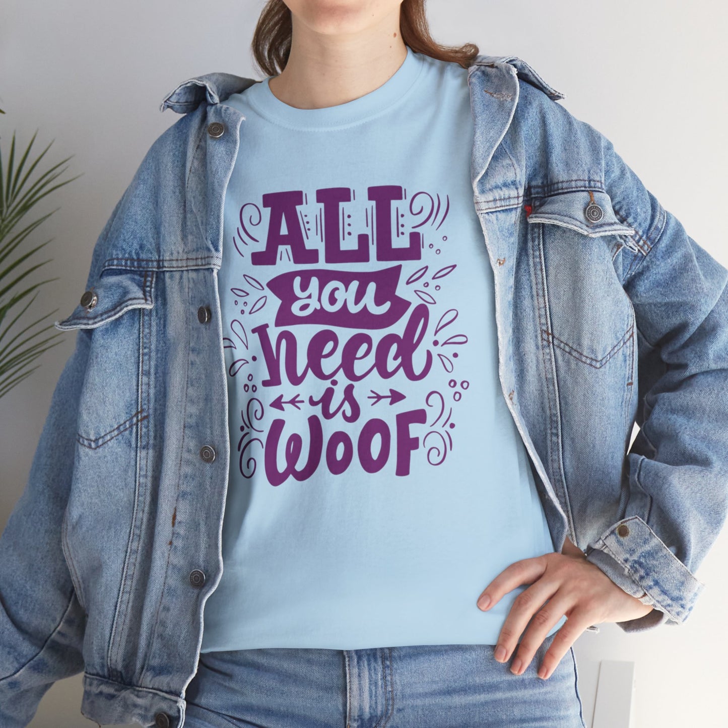 All you need is Woof Cute Doglover Shirt Cozy Comfort Colors Unisex Heavy Cotton T-Shirt