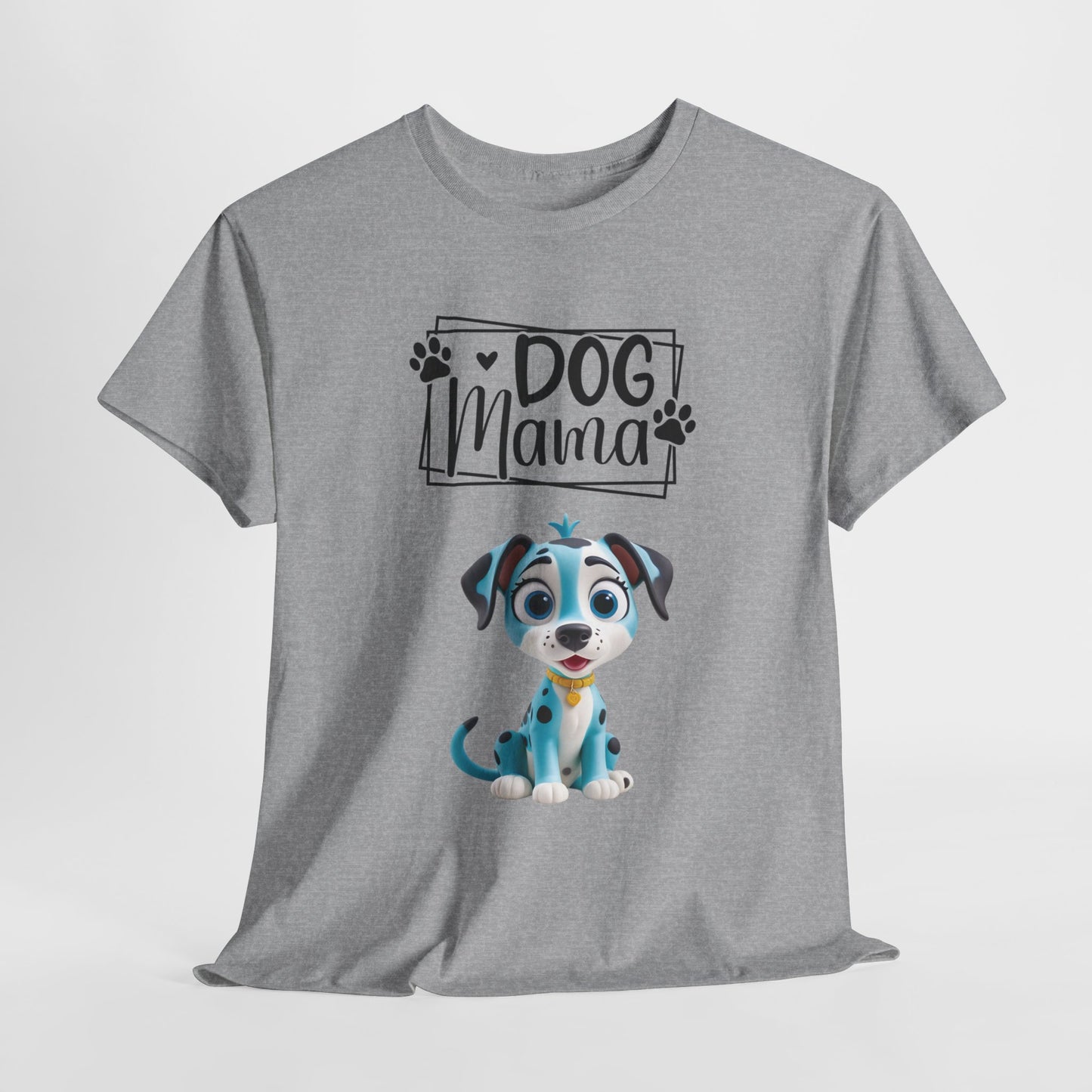 Dog Mama Colourful Dog Shirt Funny Unisex Heavy Cotton T-Shirt