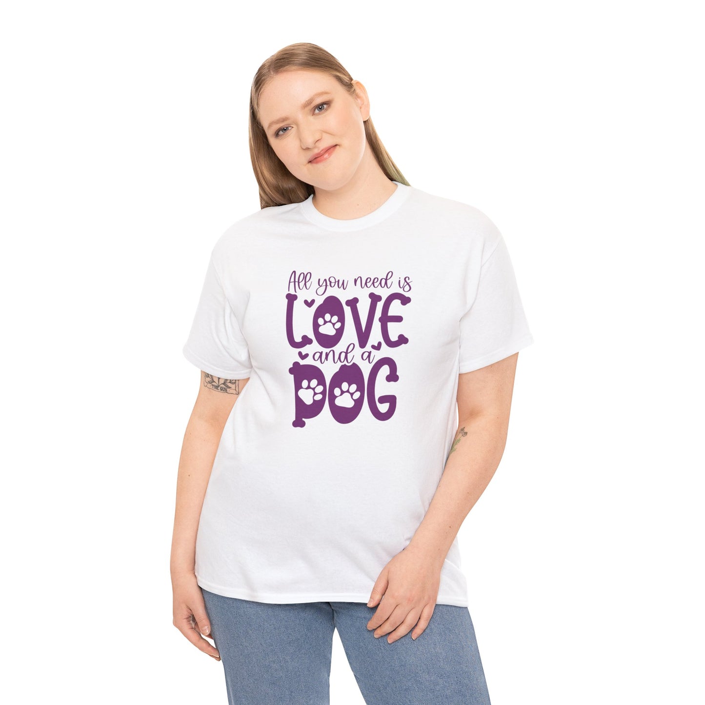 All you need is Love and a Dog Cute Doglover Shirt Unisex Heavy Cotton T-Shirt