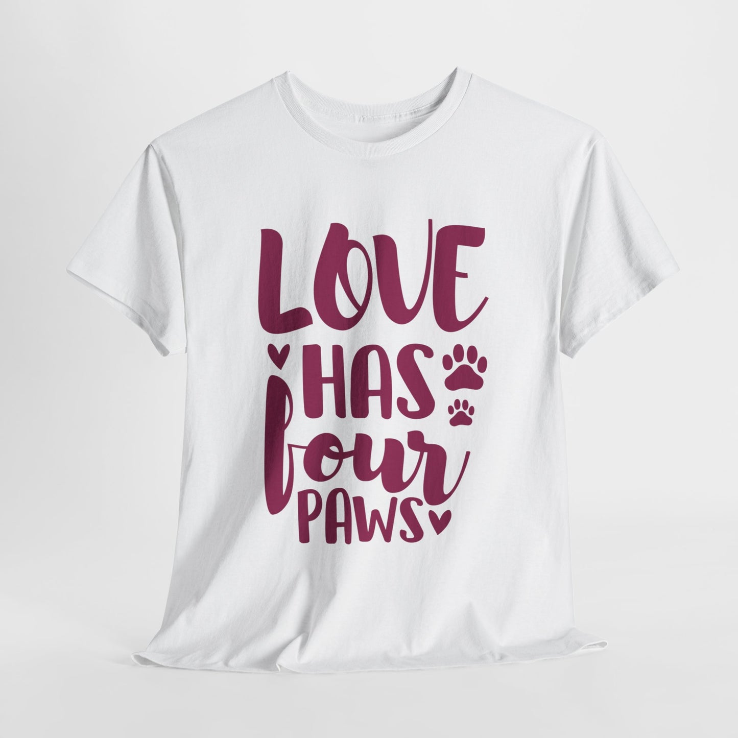 Love has 4 Paws Cute Doglover Shirt Cozy Comfort Colors Unisex Heavy Cotton T-Shirt