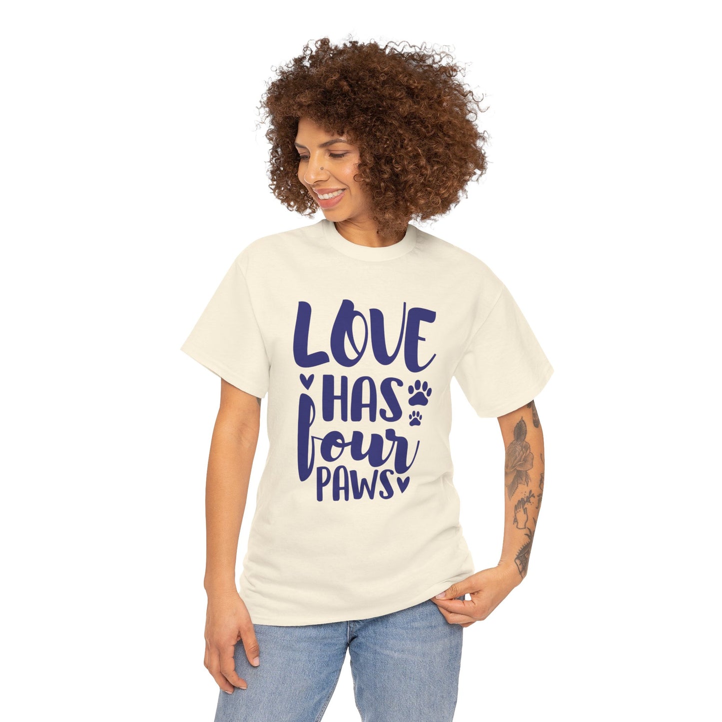 Love has 4 Paws Cute Doglover Shirt Cozy Comfort Colors Unisex Heavy Cotton T-Shirt