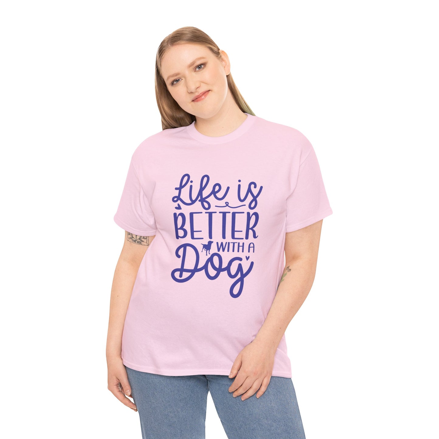 Life is better with a Dog Cute Doglover Shirt Cozy Comfort Colors Unisex Heavy Cotton T-Shirt