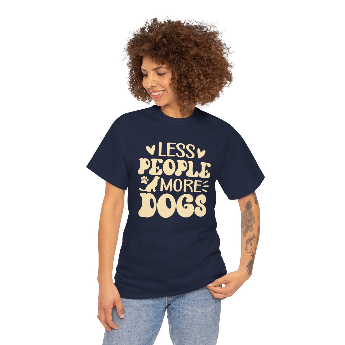 Les People more Dogs Cute Doglover Shirt Cozy Comfort Colors Unisex Heavy Cotton T-Shirt