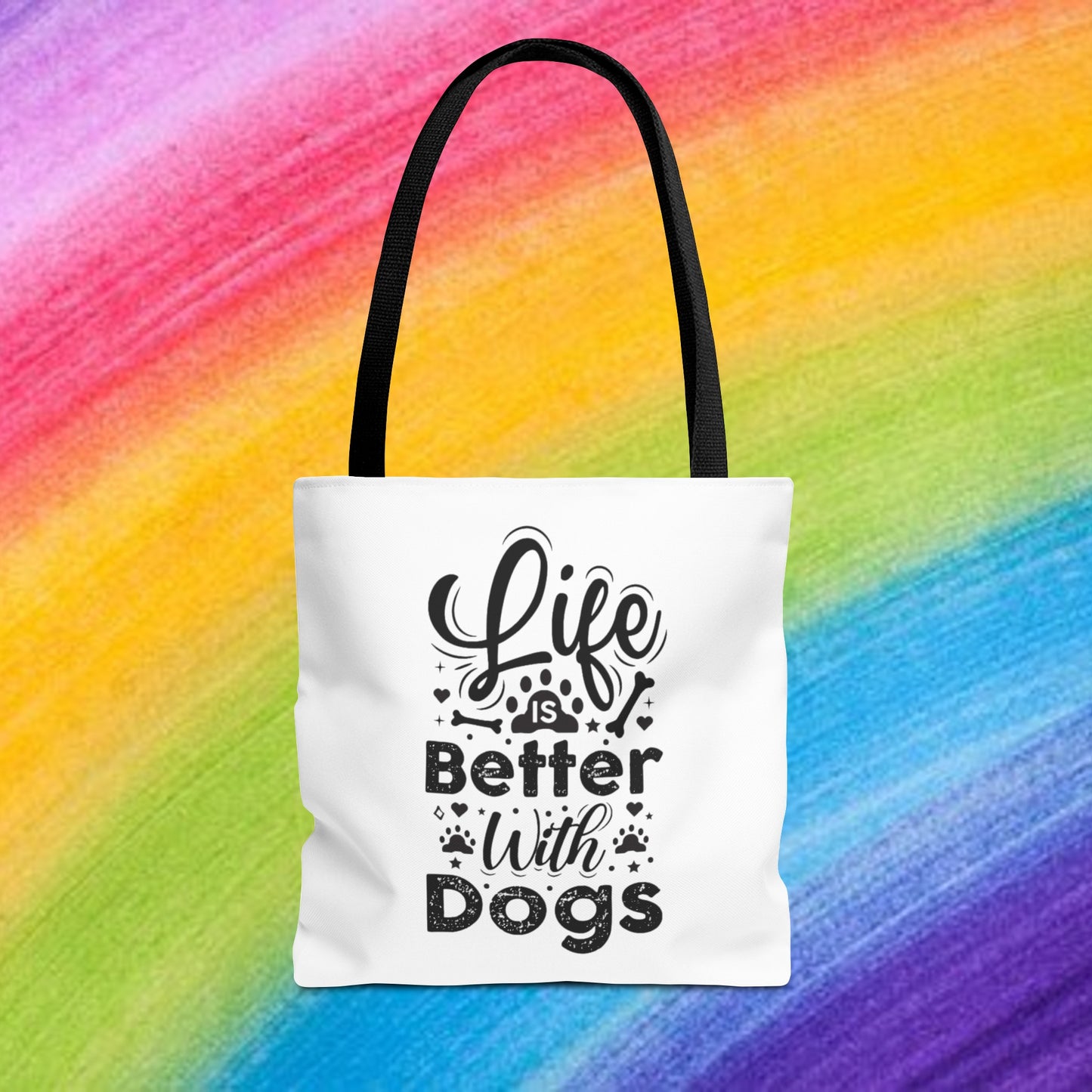 Life is better with dogs Tote Bag