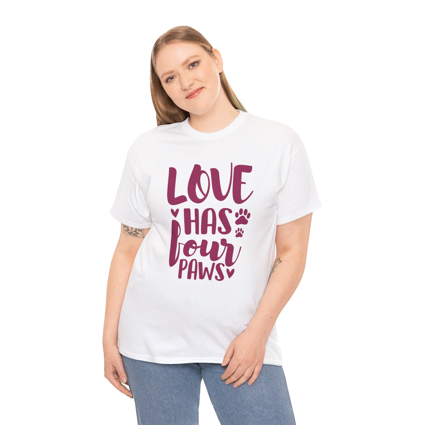 Love has 4 Paws Cute Doglover Shirt Cozy Comfort Colors Unisex Heavy Cotton T-Shirt