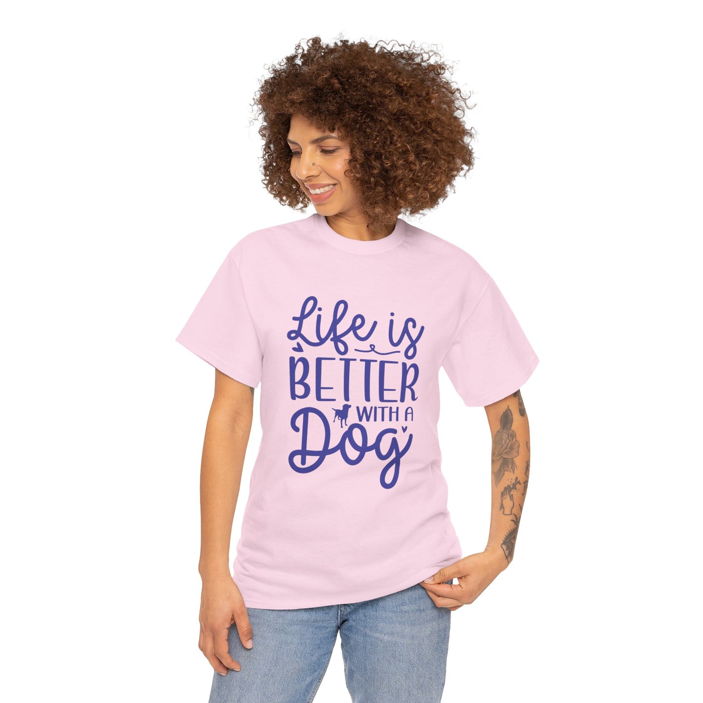 Life is better with a Dog Cute Doglover Shirt Cozy Comfort Colors Unisex Heavy Cotton T-Shirt