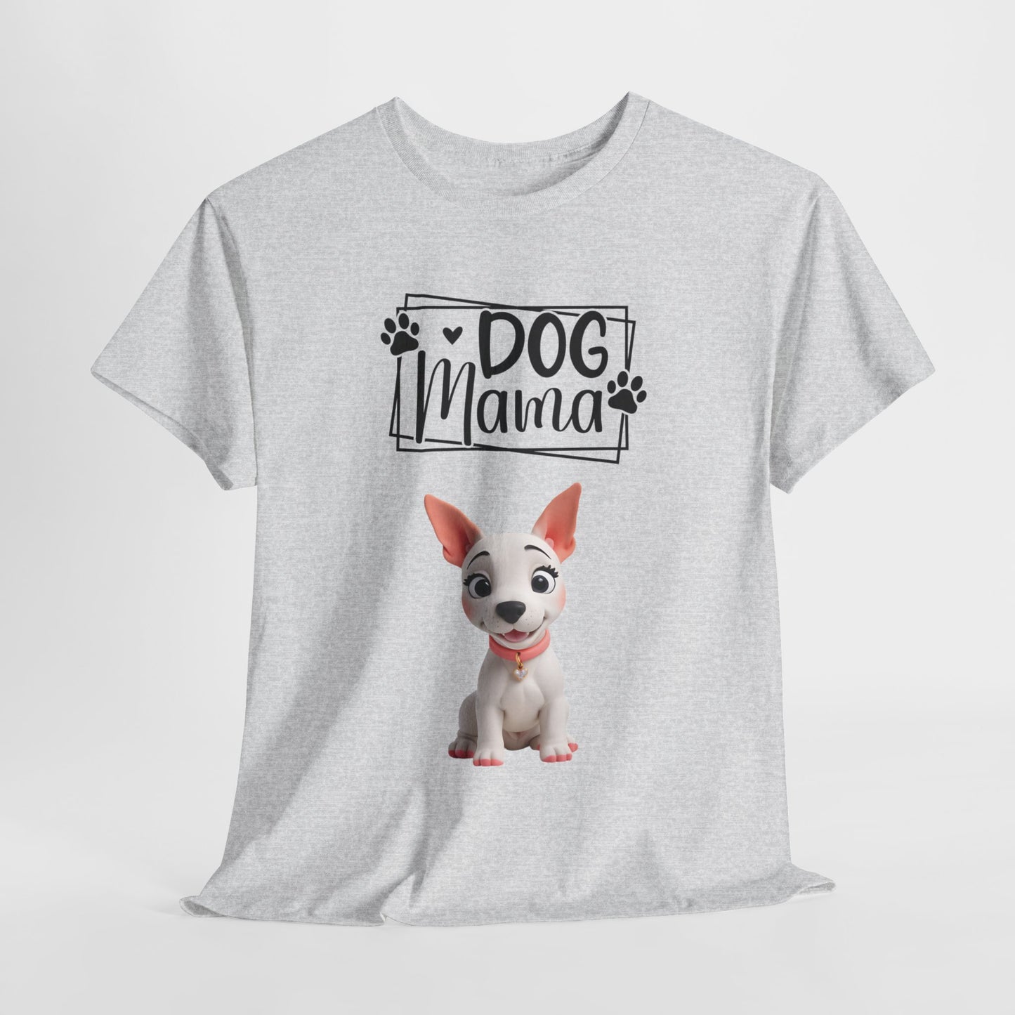 Dog Mama Colourful Dog Shirt Funny Unisex Heavy Cotton T-Shirt