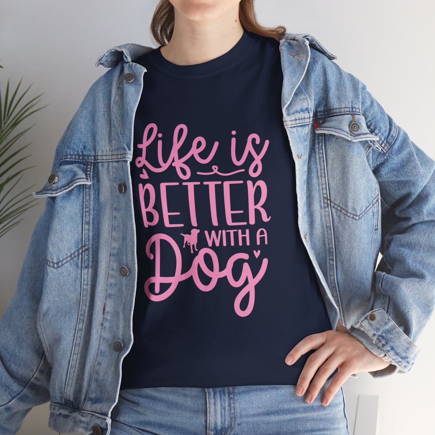 Life is better with a Dog Cute Doglover Shirt Cozy Comfort Colors Unisex Heavy Cotton T-Shirt