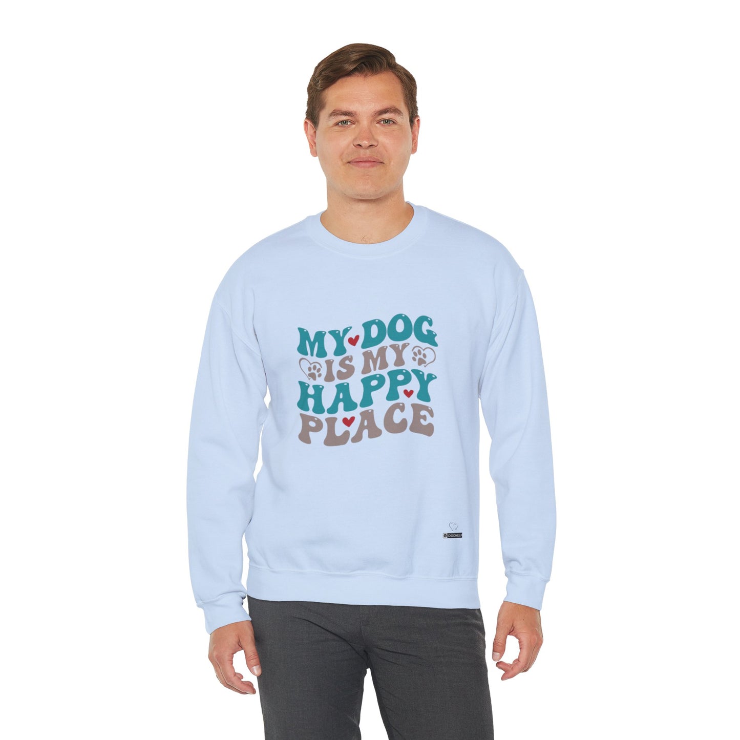 My Dog is my Happy Place Unisex Heavy Blend™ Crewneck Sweatshirt