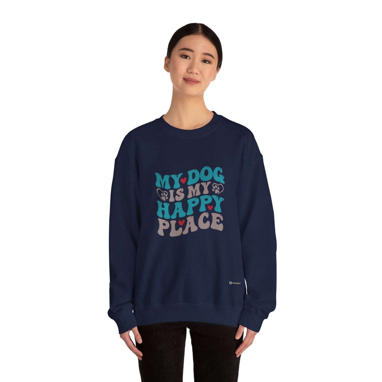 My Dog is my Happy Place Unisex Heavy Blend™ Crewneck Sweatshirt