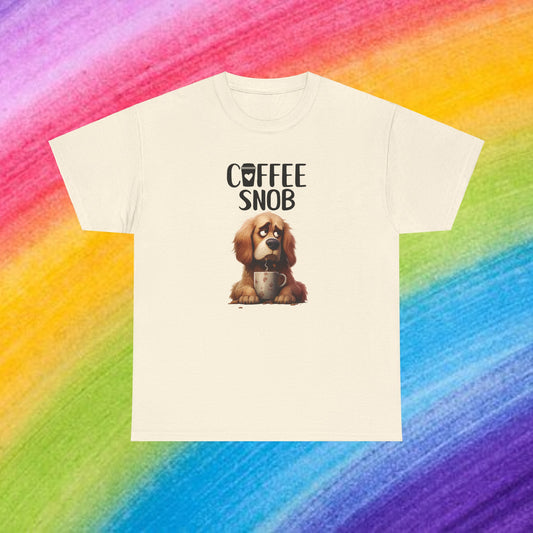 Coffee Snob Fun Goldie Dog Shirt Kaffee Humor Unisex Heavy Cotton T-Shirt