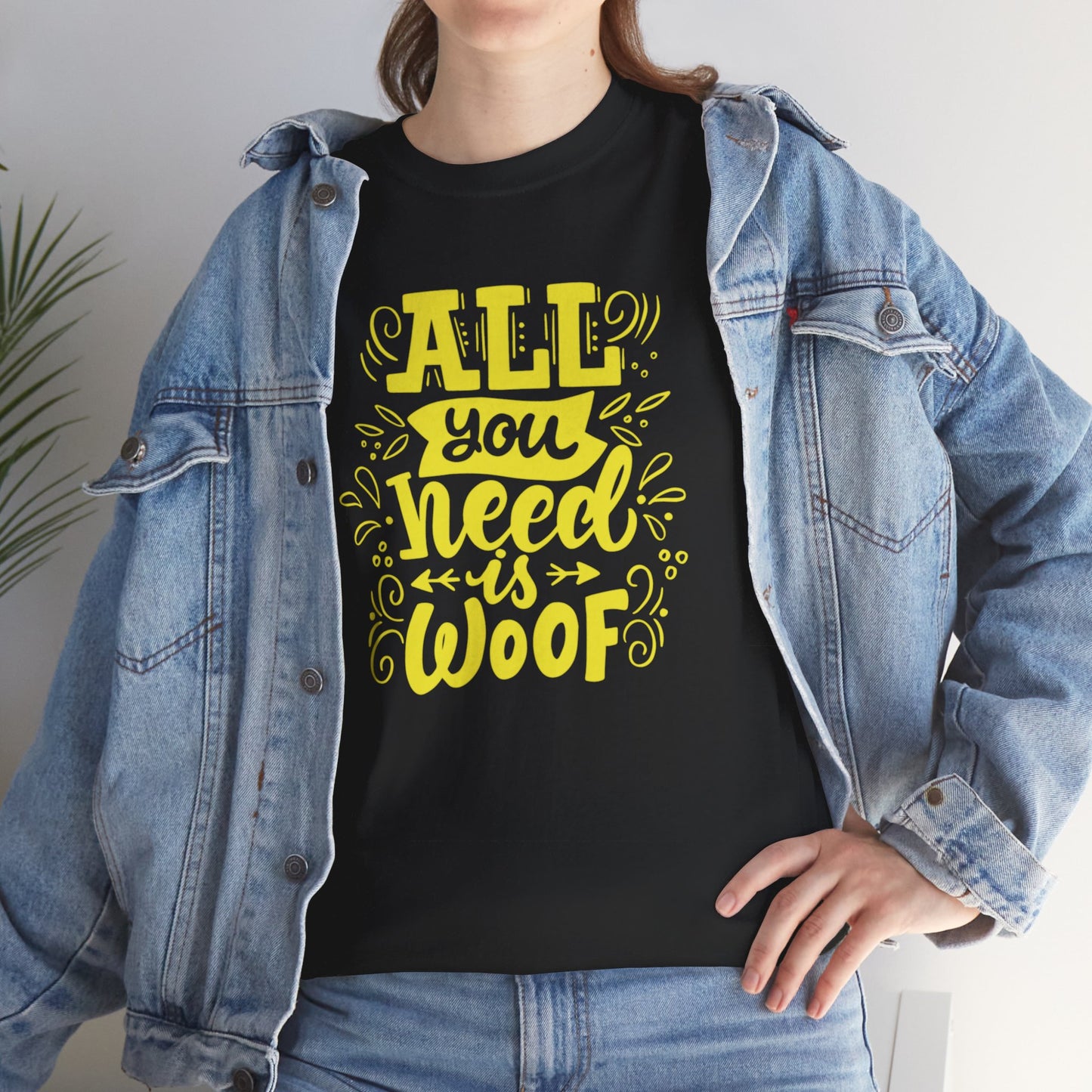 All you need is Woof Cute Doglover Shirt Cozy Comfort Colors Unisex Heavy Cotton T-Shirt