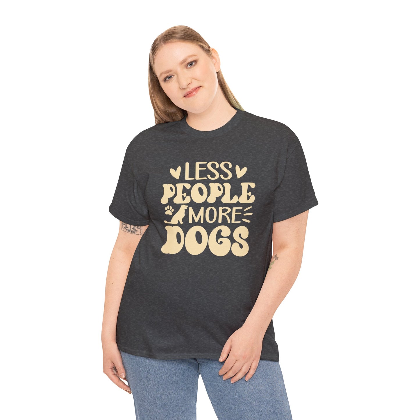 Les People more Dogs Cute Doglover Shirt Cozy Comfort Colors Unisex Heavy Cotton T-Shirt