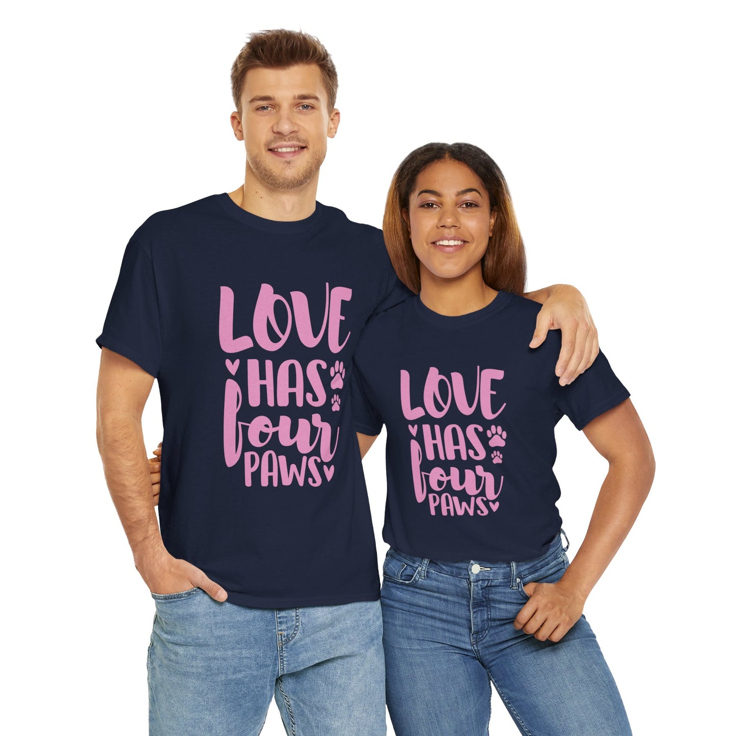 Love has 4 Paws Cute Doglover Shirt Cozy Comfort Colors Unisex Heavy Cotton T-Shirt