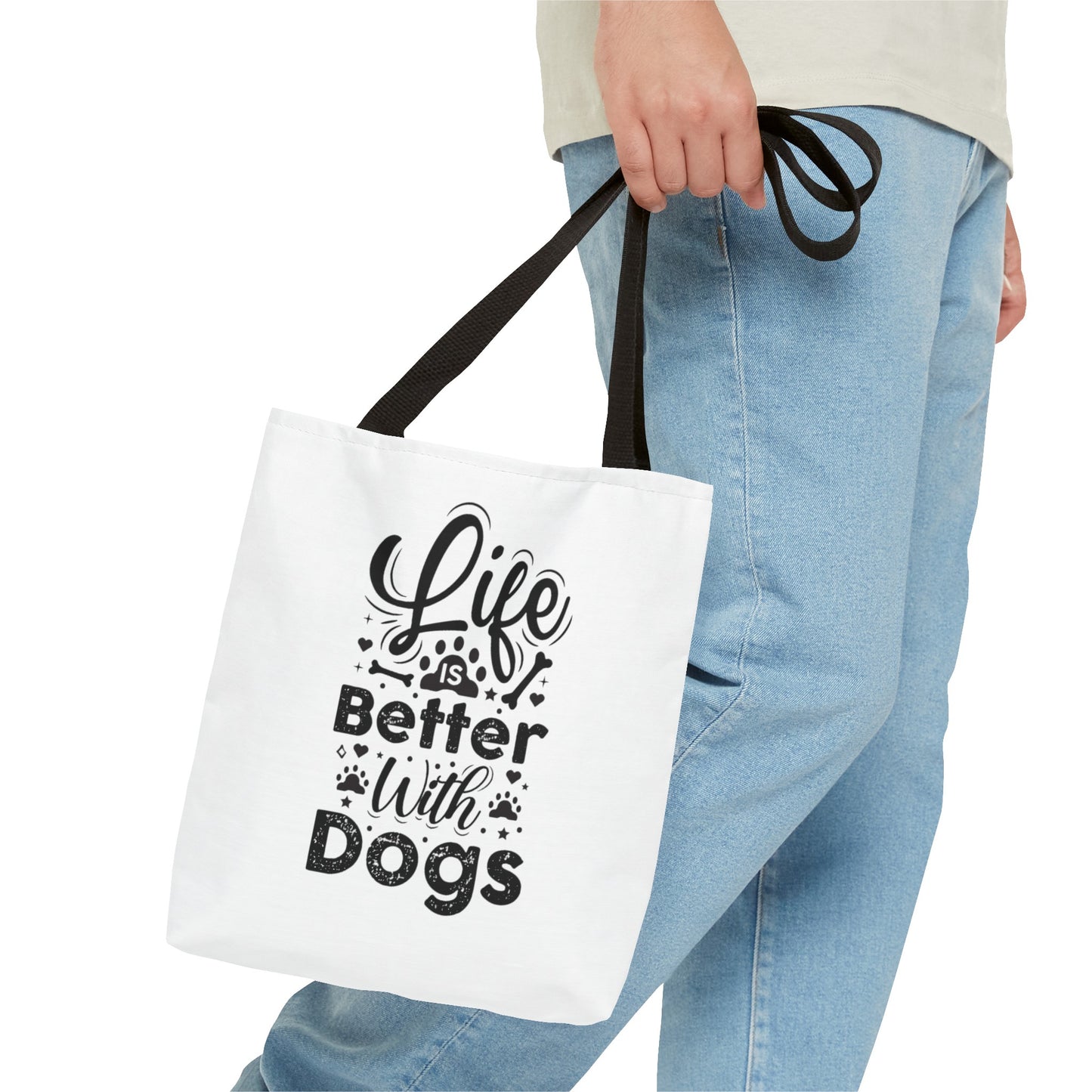 Life is better with dogs Tote Bag