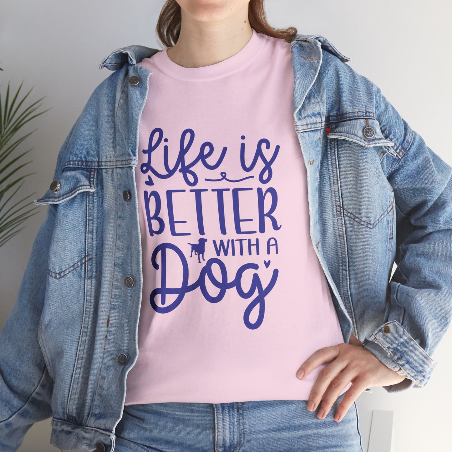 Life is better with a Dog Cute Doglover Shirt Cozy Comfort Colors Unisex Heavy Cotton T-Shirt