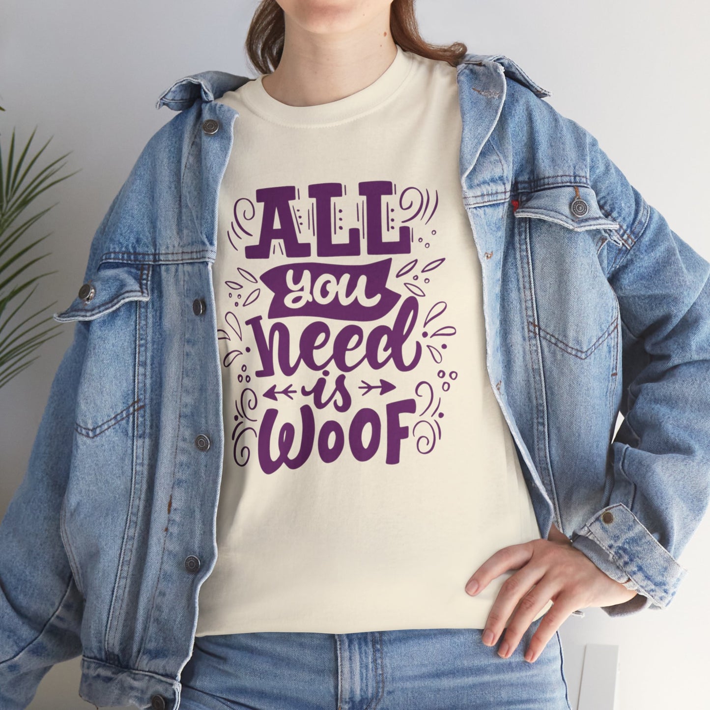 All you need is Woof Cute Doglover Shirt Cozy Comfort Colors Unisex Heavy Cotton T-Shirt