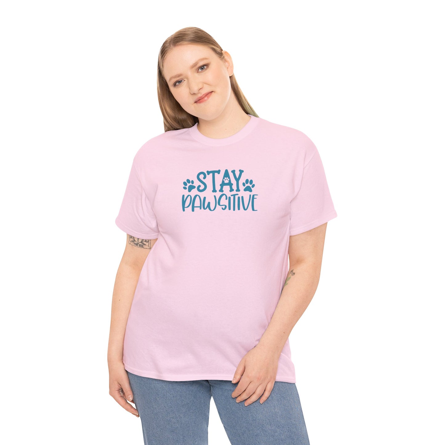 Stay Pawsitive Cute Doglover Shirt Cozy Comfort Colors Unisex Heavy Cotton T-Shirt