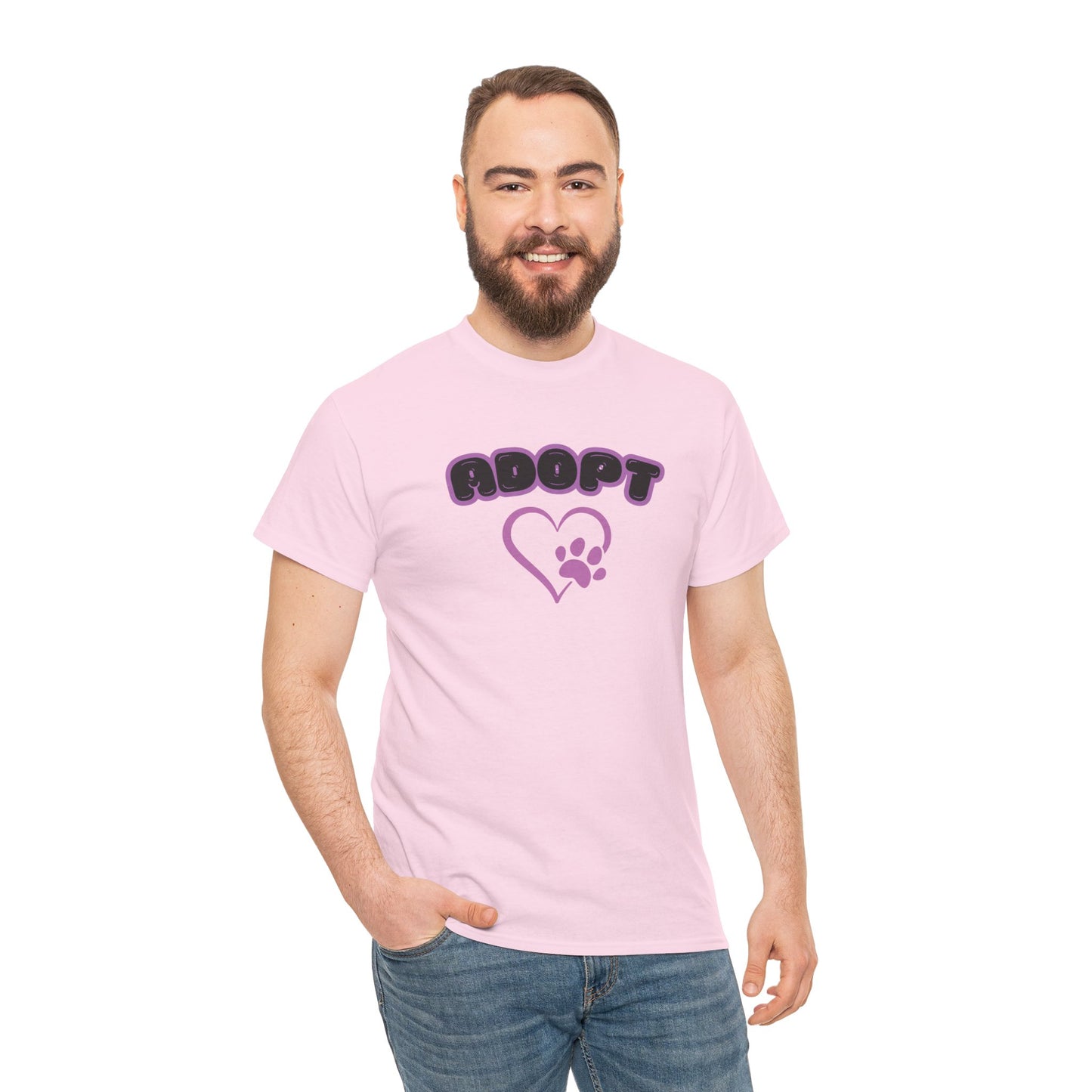 Adopt Dog Rescue Shirt Neon Colors Unisex Heavy Cotton T-Shirt