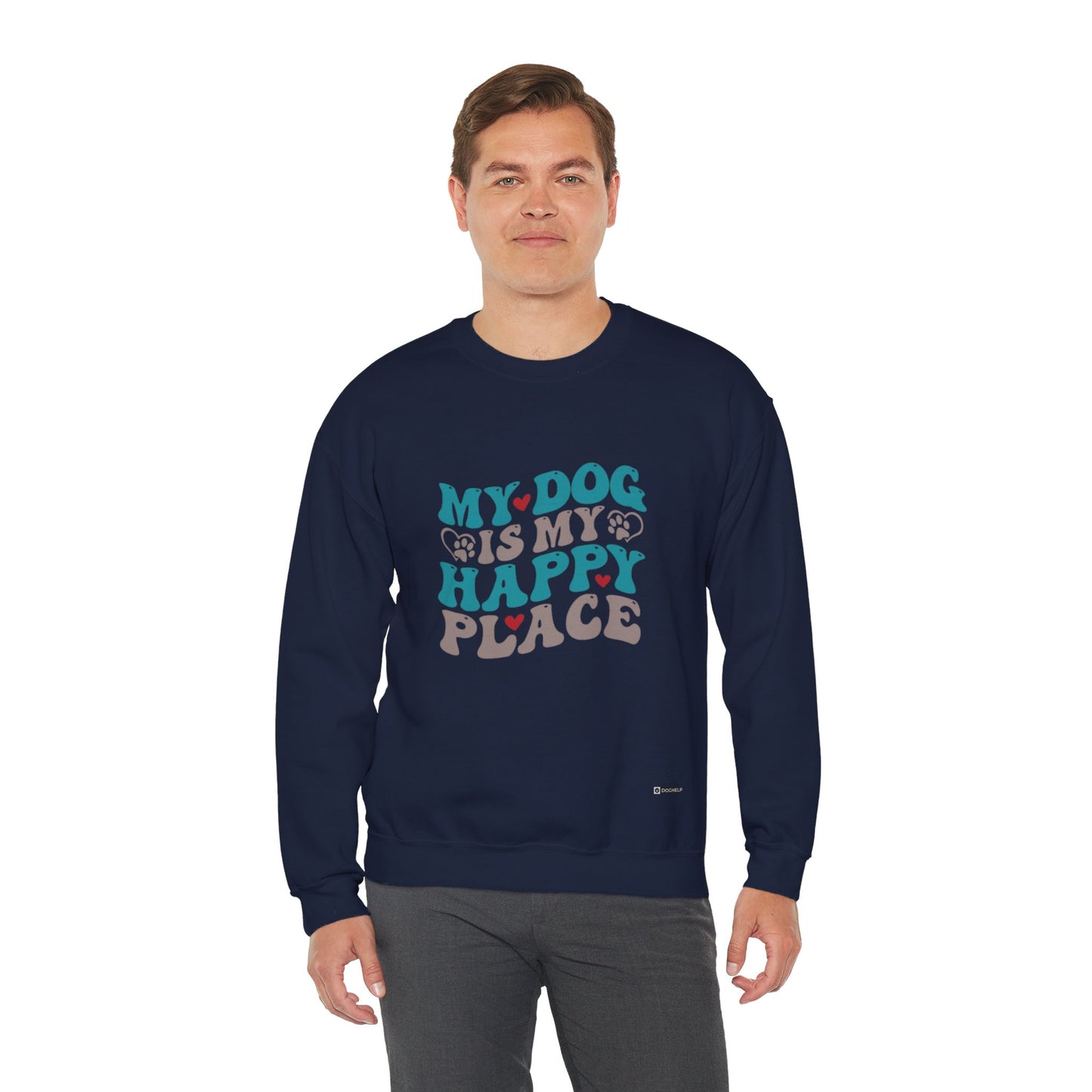 My Dog is my Happy Place Unisex Heavy Blend™ Crewneck Sweatshirt