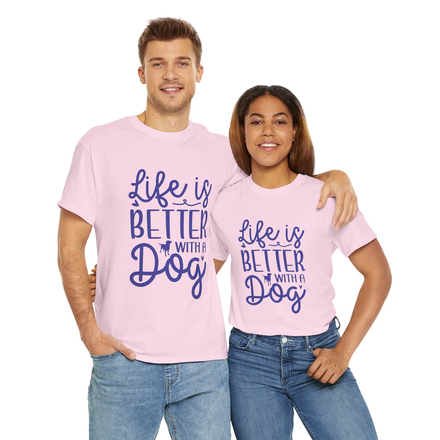 Life is better with a Dog Cute Doglover Shirt Cozy Comfort Colors Unisex Heavy Cotton T-Shirt