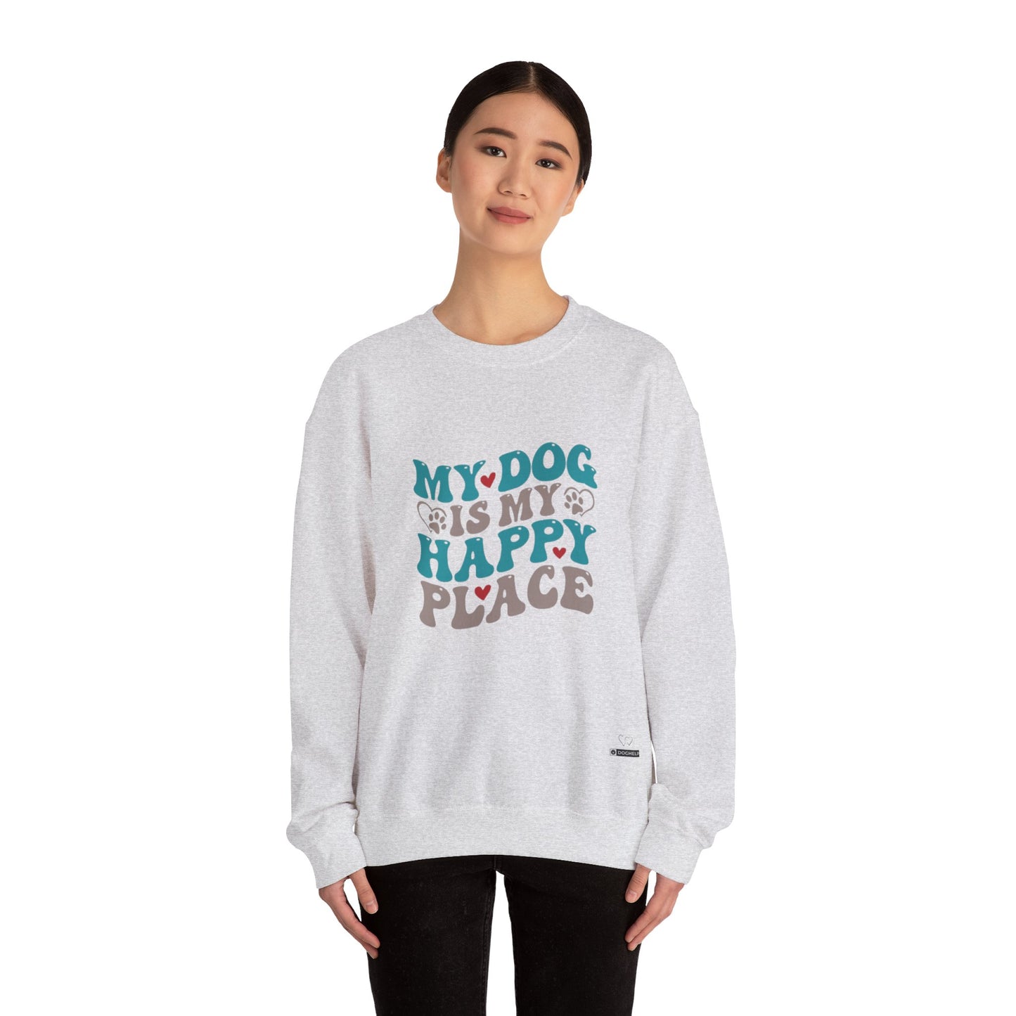 My Dog is my Happy Place Unisex Heavy Blend™ Crewneck Sweatshirt