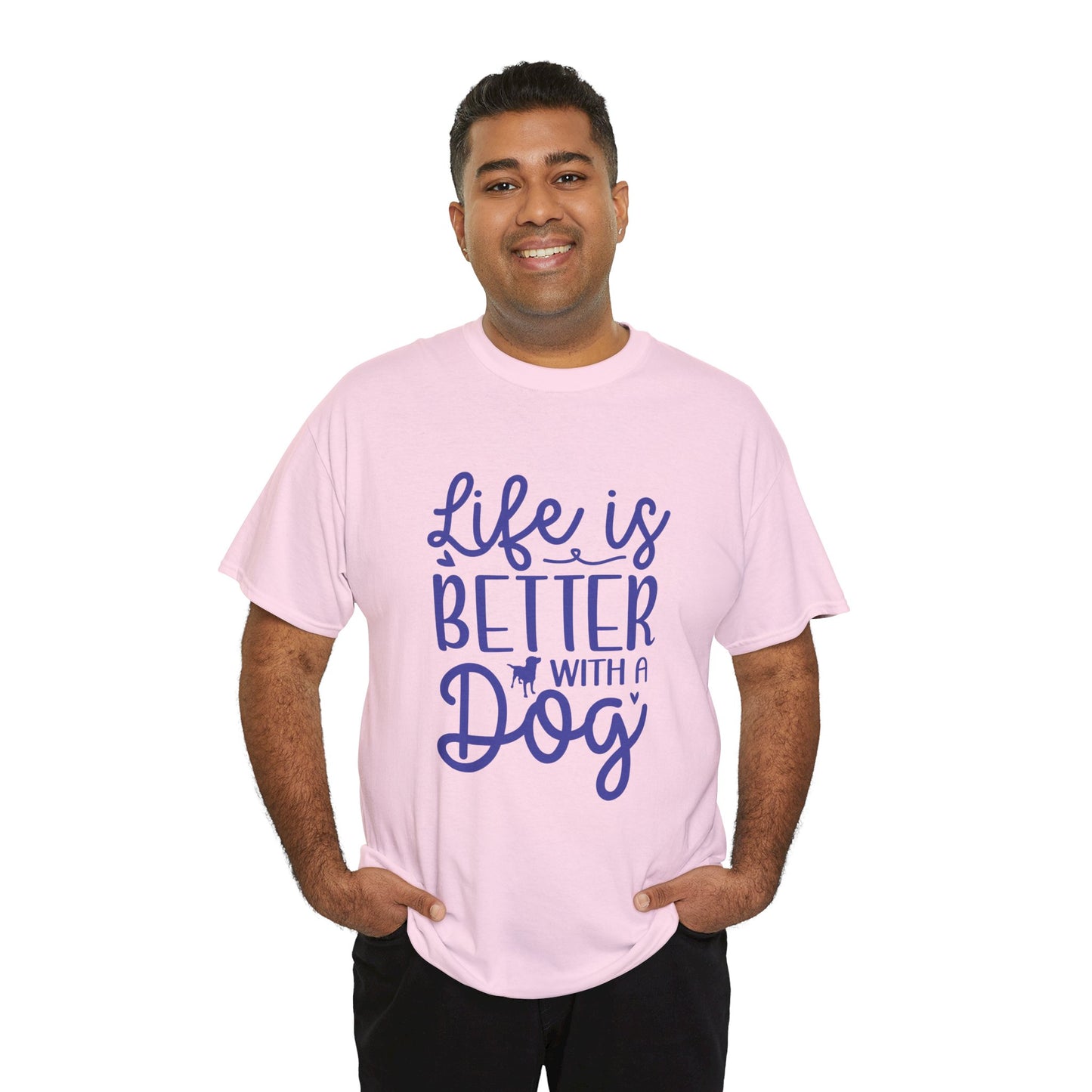 Life is better with a Dog Cute Doglover Shirt Cozy Comfort Colors Unisex Heavy Cotton T-Shirt