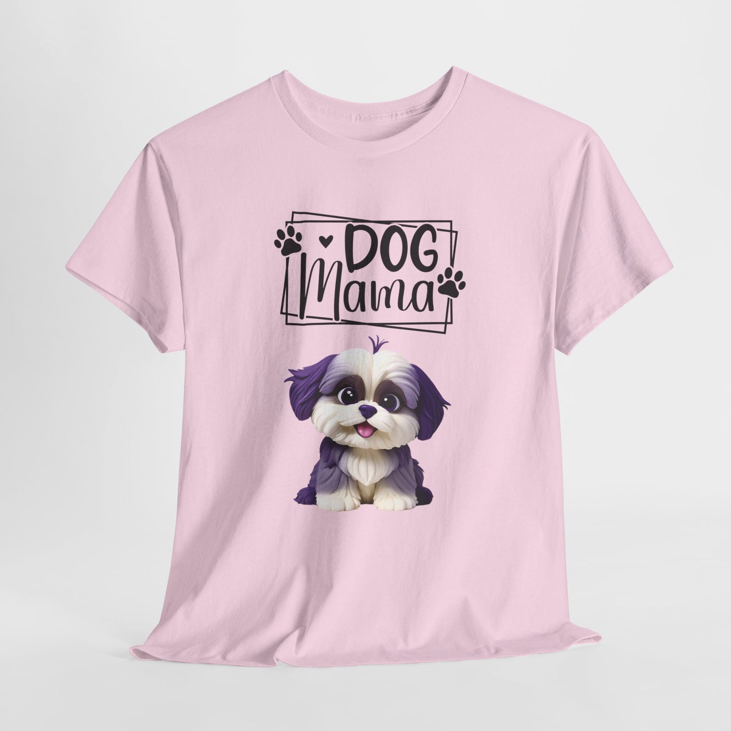 Dog Mama Colourful Dog Shirt Funny Unisex Heavy Cotton T-Shirt