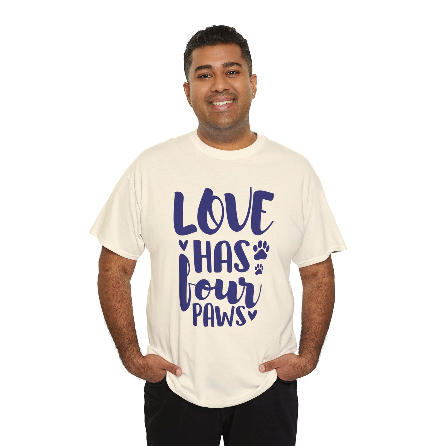 Love has 4 Paws Cute Doglover Shirt Cozy Comfort Colors Unisex Heavy Cotton T-Shirt