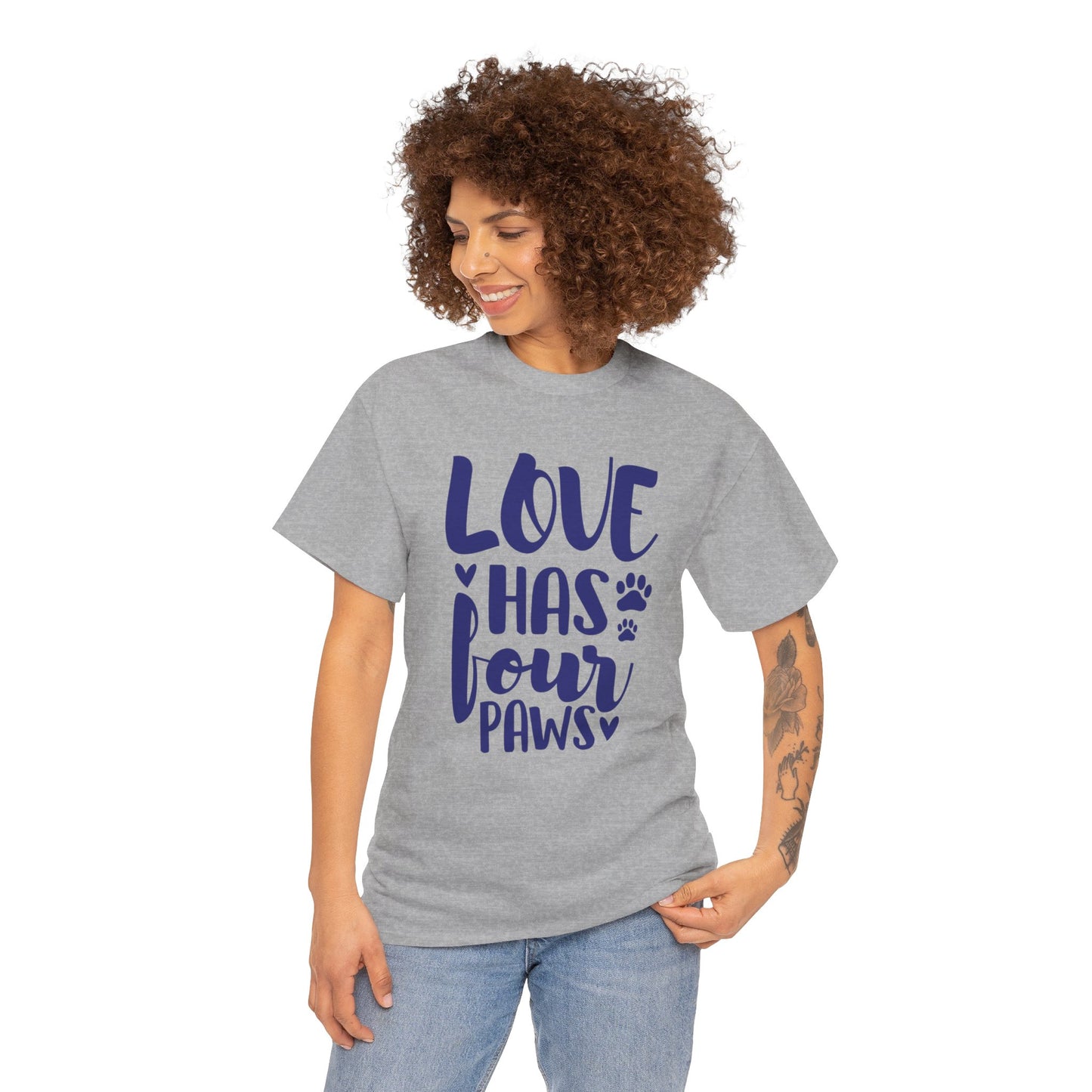 Love has 4 Paws Cute Doglover Shirt Cozy Comfort Colors Unisex Heavy Cotton T-Shirt