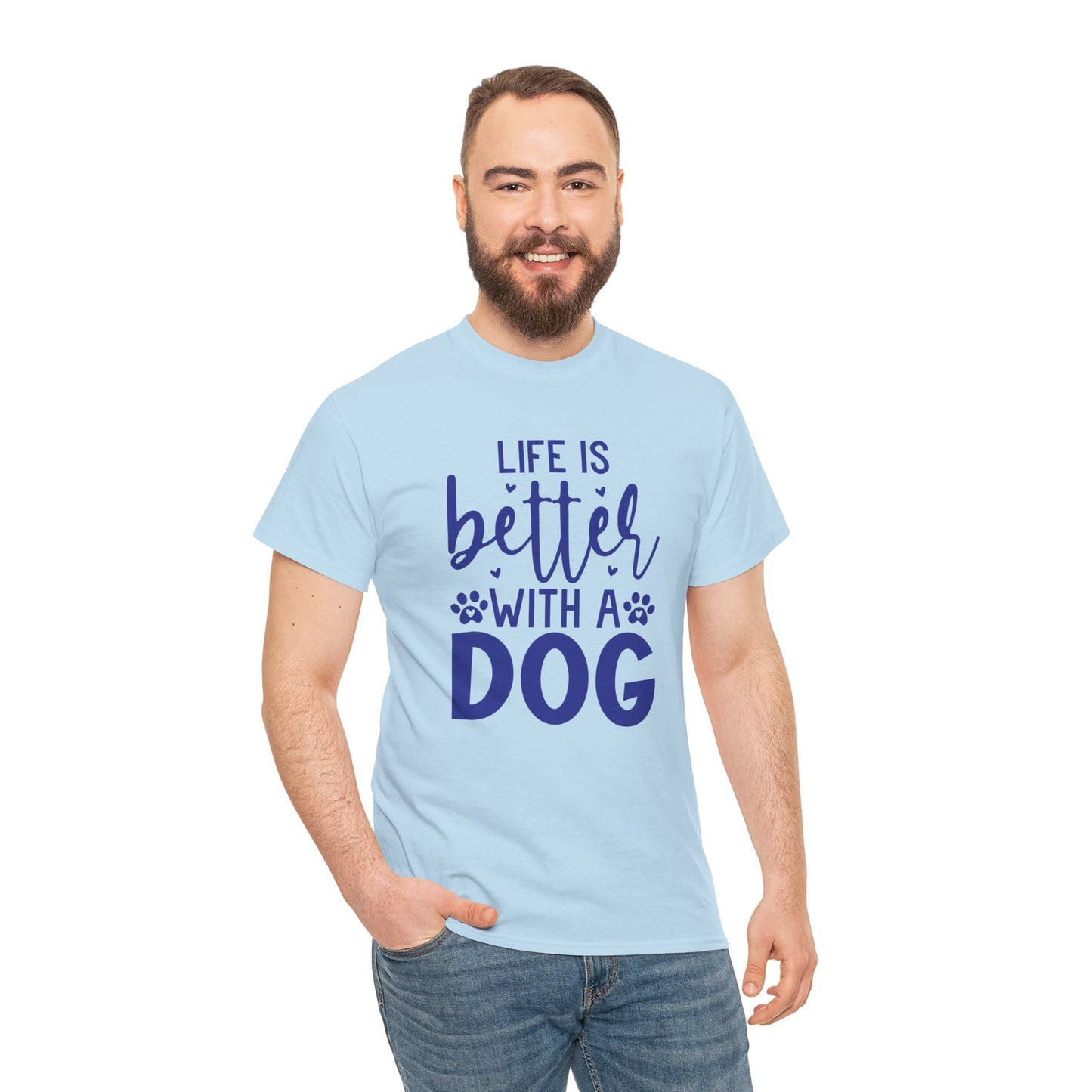 Life is better with a Dog Cute Doglover Shirt Cozy Comfort Colors Unisex Heavy Cotton T-Shirt