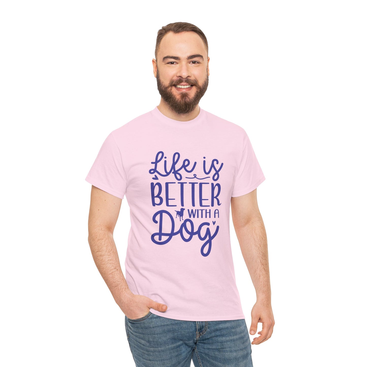 Life is better with a Dog Cute Doglover Shirt Cozy Comfort Colors Unisex Heavy Cotton T-Shirt