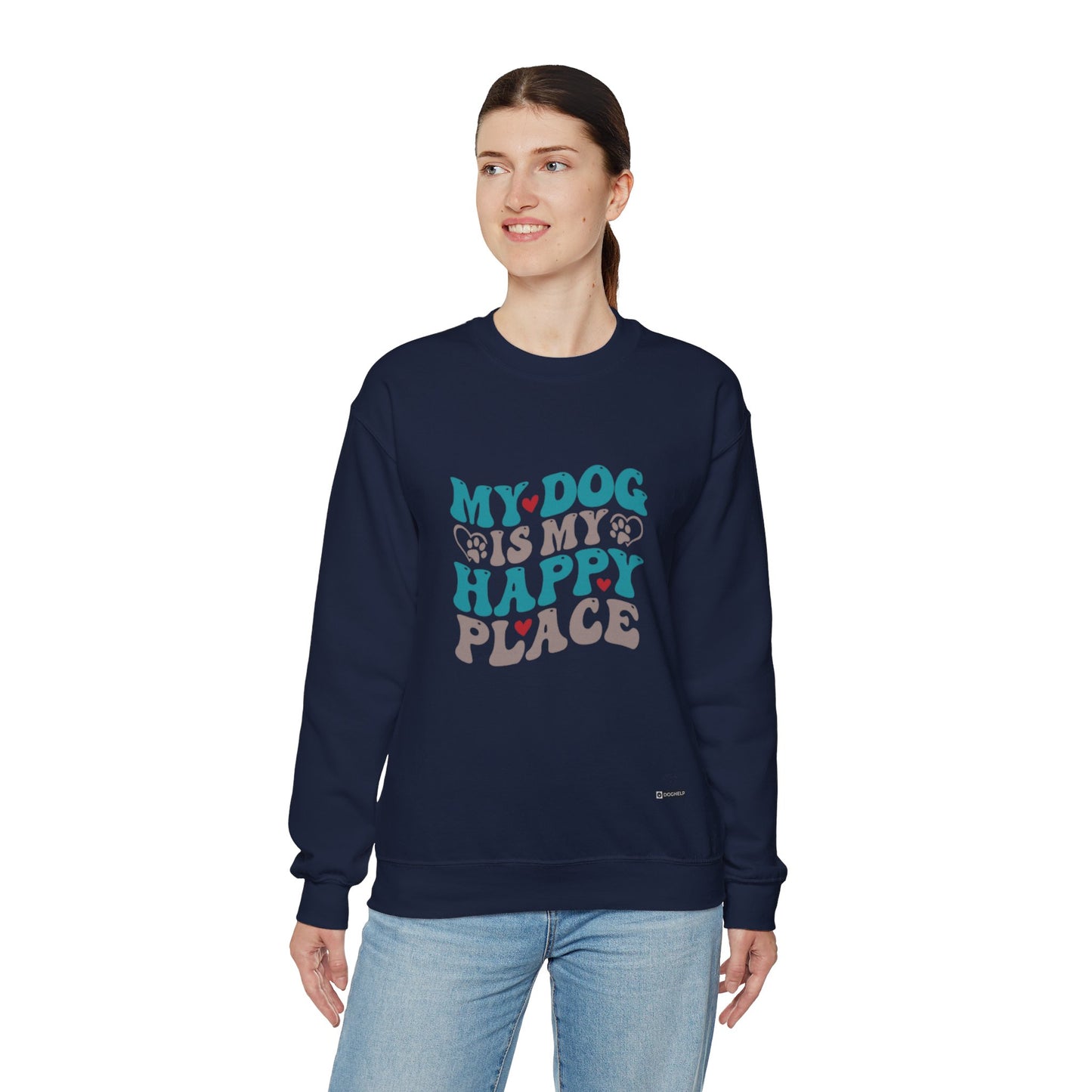 My Dog is my Happy Place Unisex Heavy Blend™ Crewneck Sweatshirt