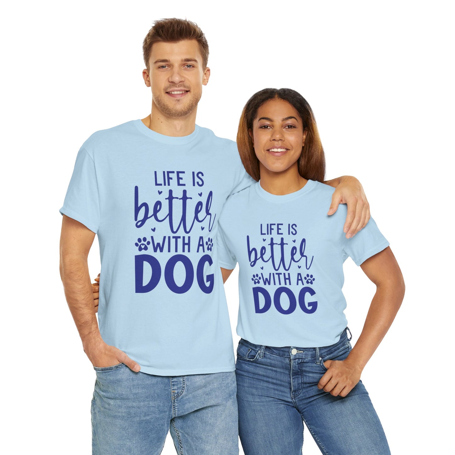 Life is better with a Dog Cute Doglover Shirt Cozy Comfort Colors Unisex Heavy Cotton T-Shirt